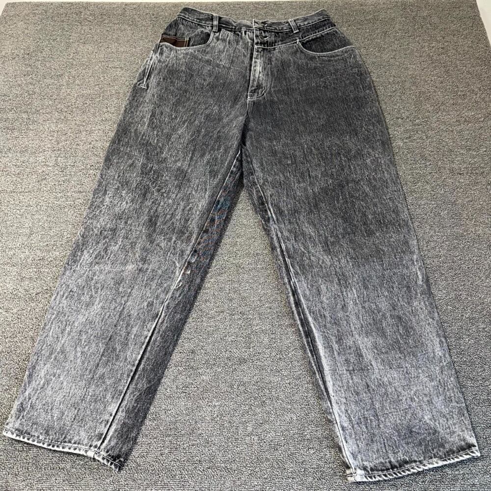 Weathered Blues Ankle Jeans Womens‎ 15/16 Black Denim High Rise Pockets Wide Leg